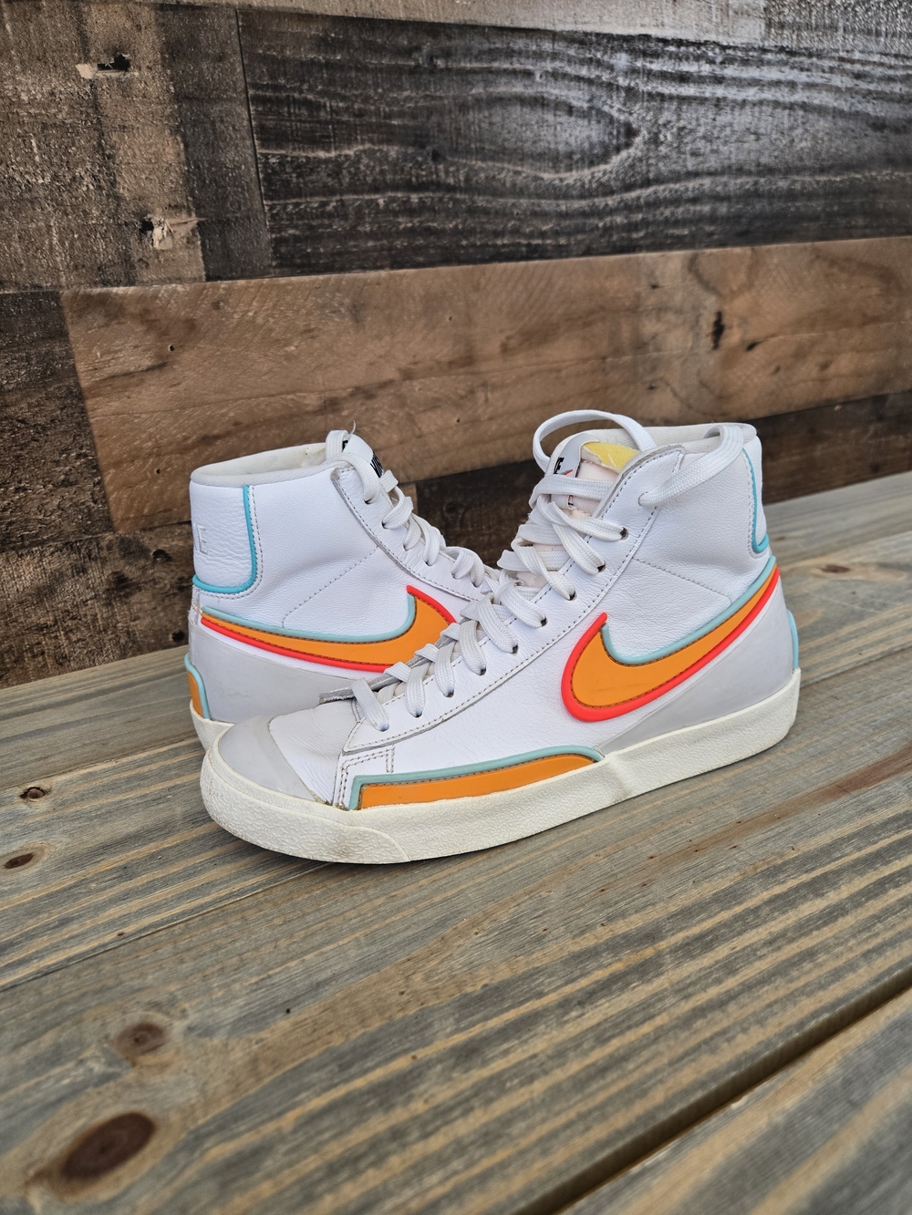 Nike Blazer Mid 77 Infinite White Kumquat Aurora Green DC1746-100 Womens 6.5